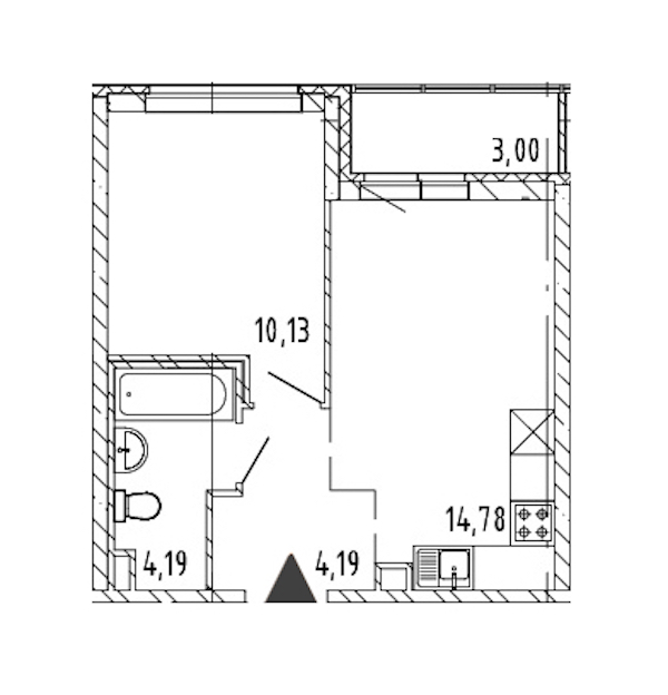 1-комнатная квартира 33.29 м², 2/17 эт., ЖК «Новые горизонты 2»